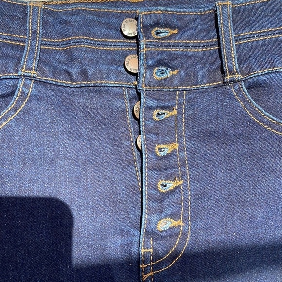 Women’s Wax Jean Los Angeles Denim High Waist Pencil Mini Button Skirt Size S - Picture 7 of 8